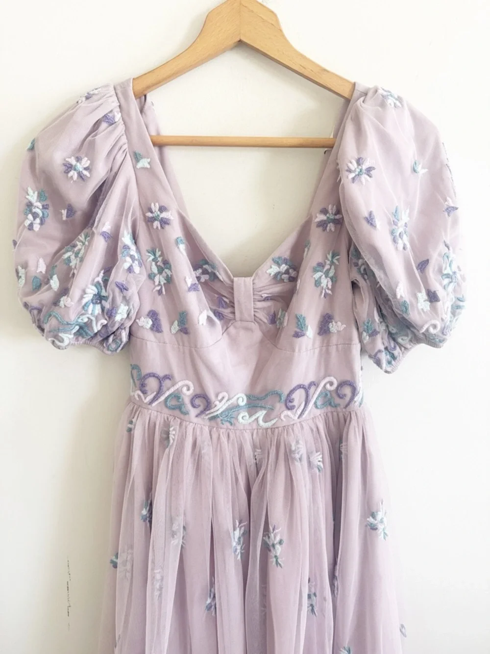 JessaKae Rapunzel lavender purple floral midi dress size XXS - Picture 5 of 10